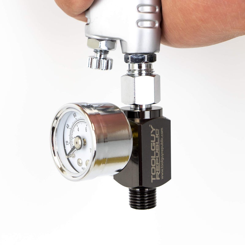 Tool Guy Republic Air Adjusting Regulator Valve with Pressure Gauge for Spray Guns and Air Tools (1/4â€ NPS) (Analog Pressure Gauge) - Image 5